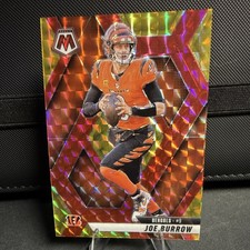 2025 Panini Mosaic Joe Burrow #97 Choice Fusion Red & Yellow Prizm /89