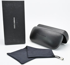 DOLCE GABBANA Astuccio per occhiali L classico nero opaco con sacchetto in mi...