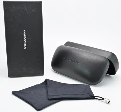 DOLCE GABBANA Brillenetui L Klassisch Schwarz Matt mit Mikrofaserbeutel M Luxus - Bild 1 von 4