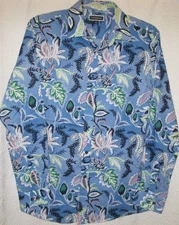 Club Room long sleeve 100% cotton colorful button down shirt men's size large