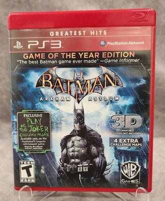 PS3 Game Batman: Arkham Asylum Game of the Year Edition (PlayStation 3 PS3) Red