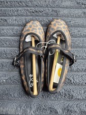 art class Girls Brown Black Animal Print Mary Jane Buckle Round Toe Flat Size 1