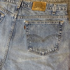 Levi's 545 Jeans Mens Size 42x32 Loose Fit Light Blue Denim Vintage Brown Tab