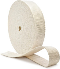 Natural Cotton Webbing 1 Inch 12 Yards Cotton Webbing Straps for Bags Handles,