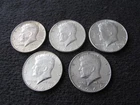 Lot of 5 1964 Kennedy Silver Half Dollars