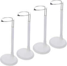 4Pcs White Doll Stands Figures Display Holder Doll Support Rack Adjustable Bear