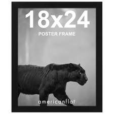 Americanflat 18x24 Poster Frame with Polished Plexiglass - Black Picture Frame -