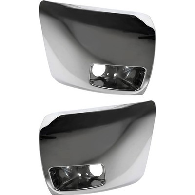 Bumper End Caps Set For 07-13 Chevy Silverado 1500 with Fog Light Hole Chrome
