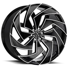 X04 Xcess Wheels 22x9 Gloss Black Milled Edge Rims 4pcs C3