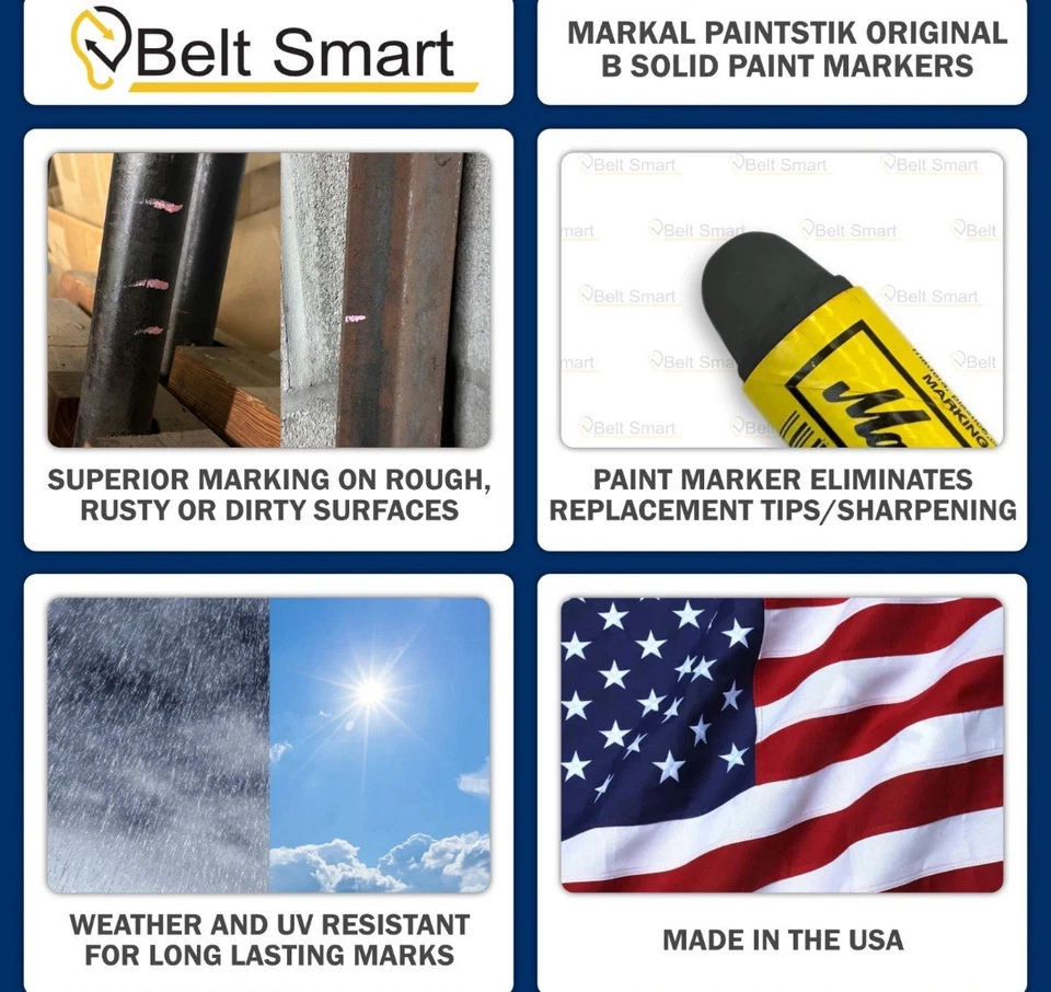 (227 Rack) Genuine Markal 12-Pack Paintstik B Paint Markers w/ Magnetic Grip - Image 4 of 4