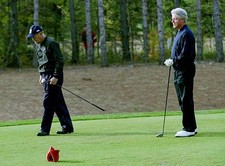 Canadian Prime Minister Jean Chretien and US President Bill Clinto- Old Photo