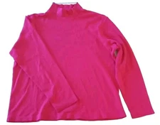 Karen Scott Sport Womens Small Hot Pink Long Sleeved Mock Neck Pullover Top