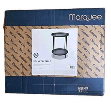 New Marquee Round Black Removable Serving Tray Outdoor Metal Coffee Side Table