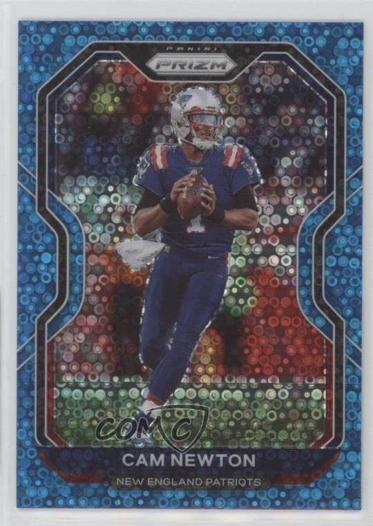2020 Panini Prizm No Huddle Blue Prizm 58/79 Cam Newton #19 0c3