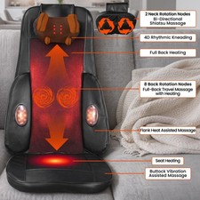 Massage Seat Cushion Heated Back Neck Body Massager Chair Remote Home Office Car
