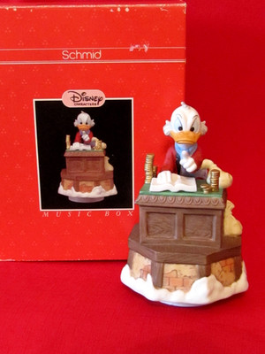 Scrooge McDuck Disney Schmid Rotating Music Box Plays ''If I Were A Rich Man'' MIB