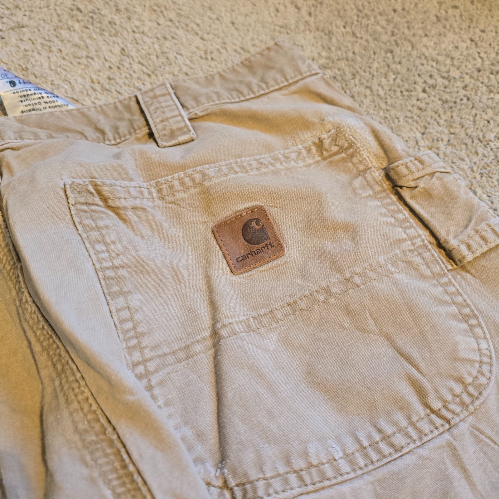 Carhartt Men's 33 x 30 Pants Brown Carpenter Loose Work Dungaree Fit B151 DKH image 4