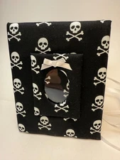 Skull and Crossbones Photo Album -Holds 100 4x6 Photos - Handmade
