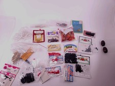 Vintage Beads Pom poms Craft Large Lot Of Vintage Packs 22 Piece