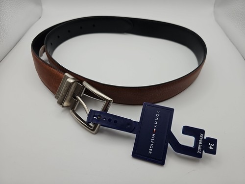 Tommy Hilfiger Men's Reversible Belt Size 34 Black/Brown Reversible NWT - Picture 1 of 3
