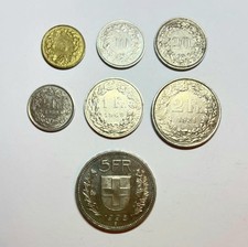 Switzerland Full Swiss Francs Coins Set - All Denominations
