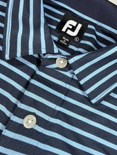 FJ Performance Polo Short Sleeve Shirt  Men's Large Footjoy Golf  Blue Striped