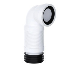 WC FLEXIBLE TOILET BENT PAN CONNECTOR TO SOIL JOINT 4" PVC PIPE
