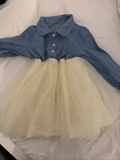 Baby Girls Denim And White Dresses 4y