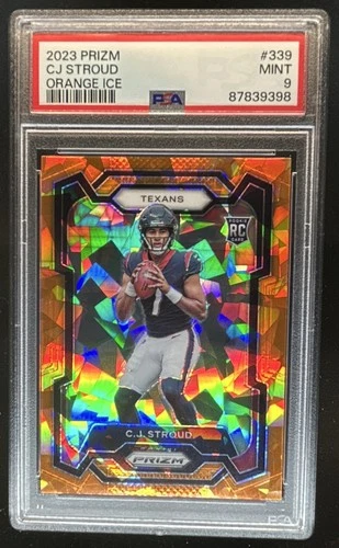 2023 Prizm C.J. Stroud RC Orange Ice Rookie #339 Texans PSA 9