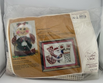 The Creative Circle - 2189 Mrs. Santa - Embroidery Kit - Made in USA - Vintage