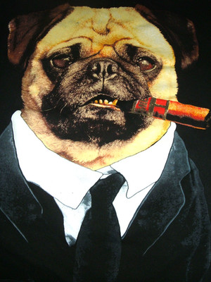 MIB - Alien Attack Universal Studios Movie Promo T-Shirt - Dog With Cigar Sz M