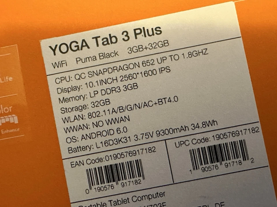 Lenovo Yoga Tab 3 Plus (YT-X703F) 32 GB | WiFi | black | 10" Tablet an Bastler - Bild 4 von 4