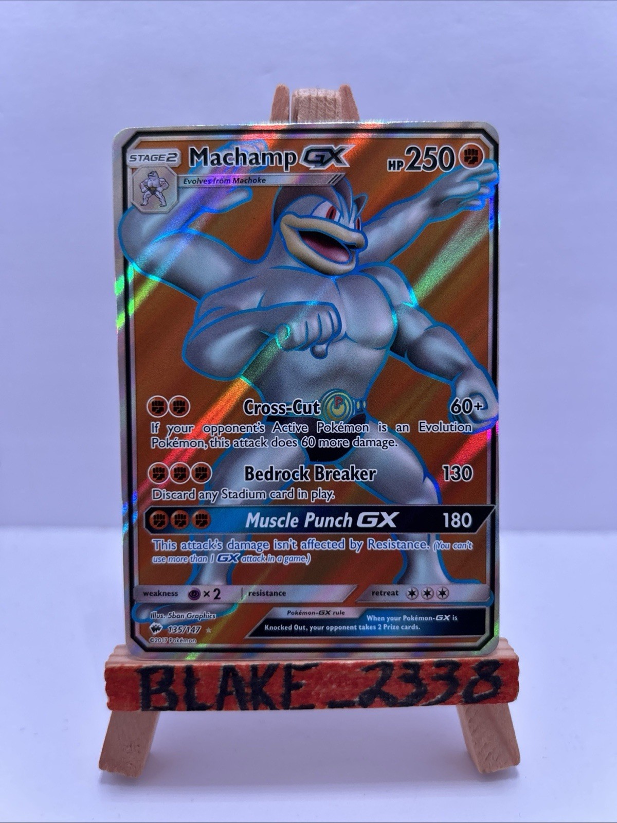 Machamp GX 135/147 Full Art SM - Burning Shadows Ultra Rare Pokemon Card - LP++