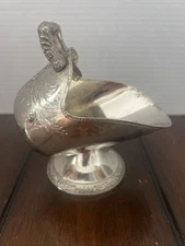Silver Plate Scuttle Bucket Sugar Bowl MCM Made In Japan Vintage