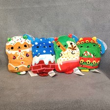 Cats vs Pickles Beanie Plush Lot of 4 Holiday Series Red Blue Green