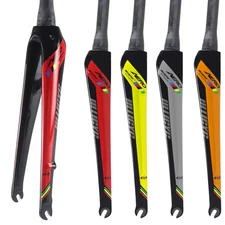 Carbon Quick Release Road Bike Hard Fork Disc/Rim Brake Tapered Rigid Fork 700C