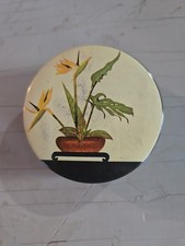 Vintage CARTER'S INK Art Deco Bird of Paradise Round Typewriter Ribbon Tin B thumbnail