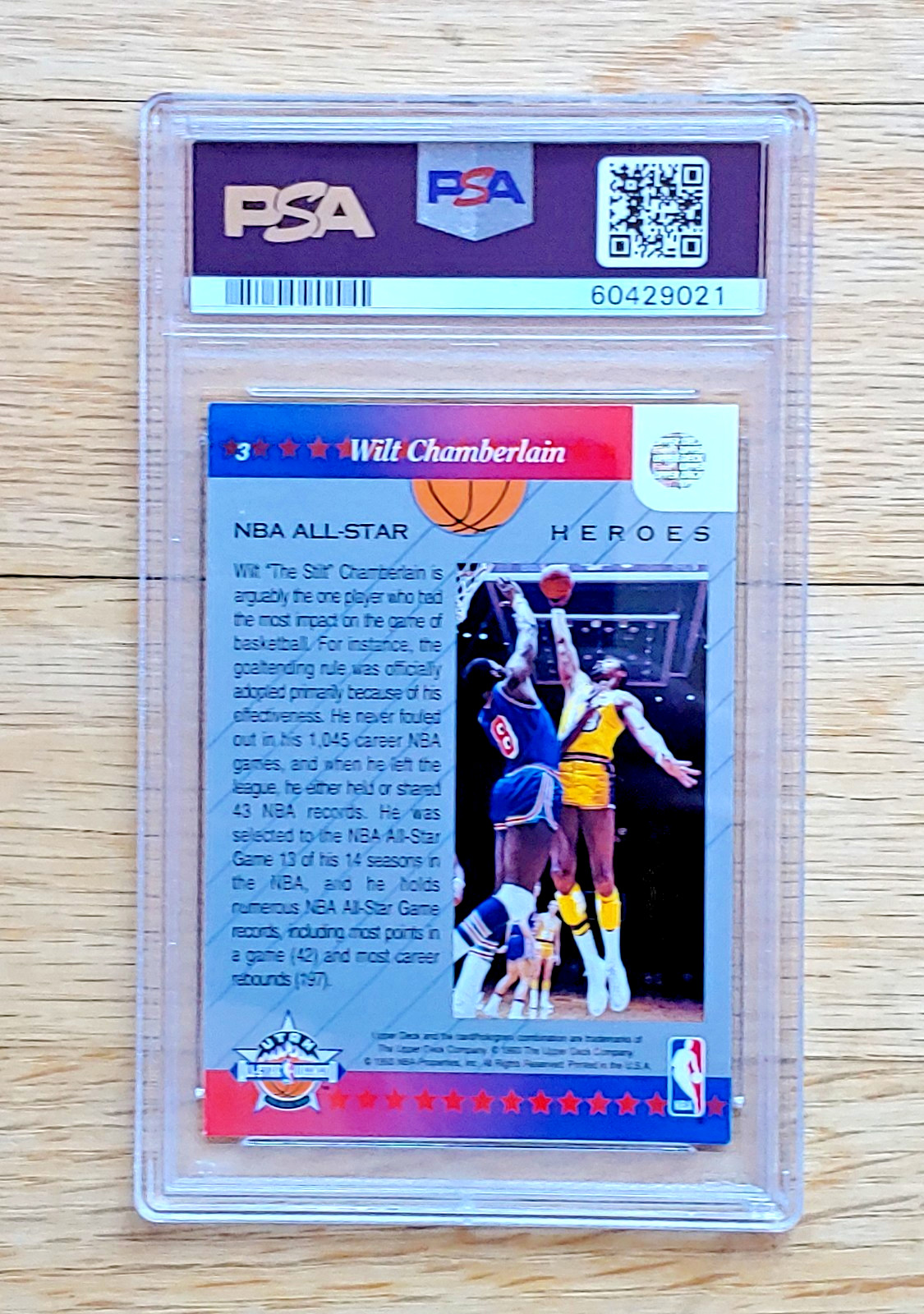 1992 UD ALL-STAR WEEKEND  LAKERS #3 WILT CHAMBERLAIN PSA 7 NM view 2