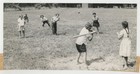Sandlot Baseball Game 1943 Bat Ball Female Girls WWII Antique Photo J15506 — photo 1