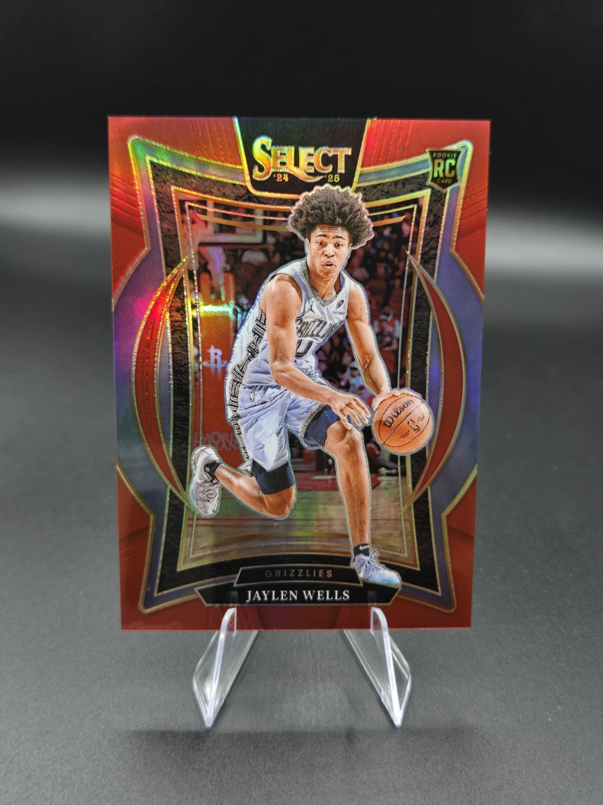 2024-25 Panini Select Jaylen Wells Red Prizm RC 144/199 Grizzlies #79