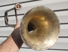 PAN AMERICAN ANTIQUE TROMBONE MUSICAL INSTRUMENT FOR PARTS MISSING SLIDE
