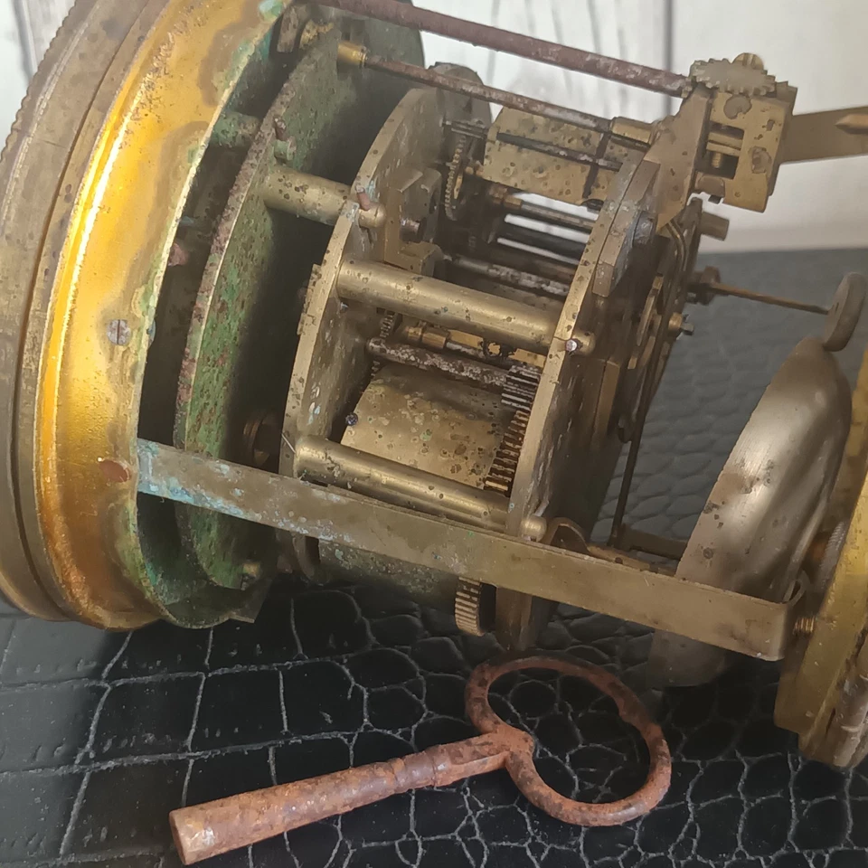 ancien mécanisme mouvement de pendule brocot  diamètre encastrement 108 mm - Photo 2/2