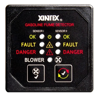 Fireboy-Xintex Dual Channel Gasoline Fume Detector with Blower Control, 9-30V