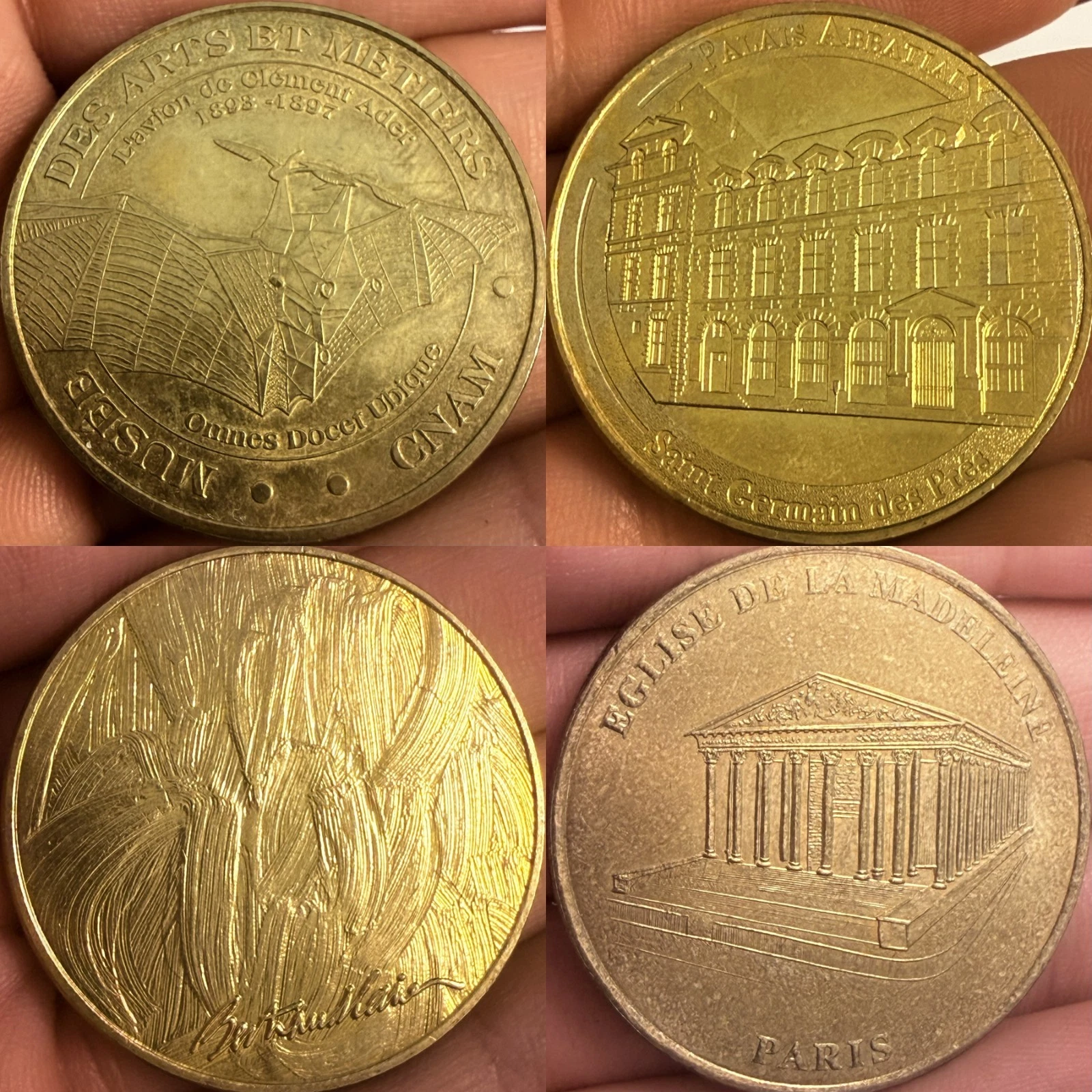 Paris 75 - Lot Jetons Touristiques Médailles Souvenirs Monnaie de Paris