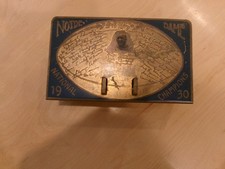 Knute Rockne Notre Dame 1930 national football champions metal letter holder