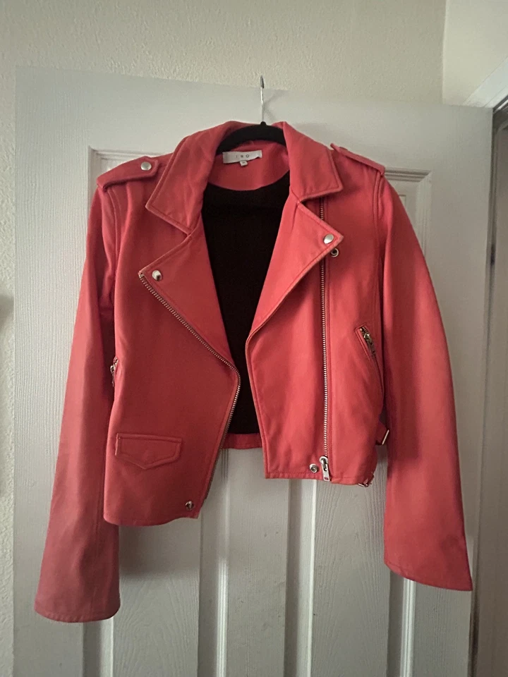 IRO Ashville Leather Jacket in Red Size FR 40  - Image 4 of 4