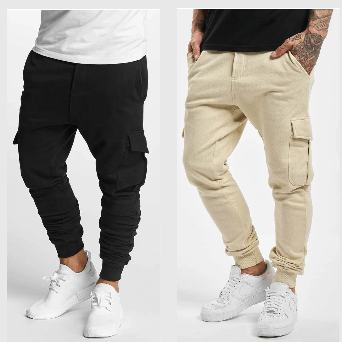 Def Gringo Sweatpants Olive Pants Jogginghose Cargo Pockets Drawstring