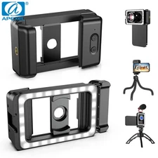 APEXEL Universal 17mm+37mm Phone Clip With LED Fill Light 3 Color Lighting Mode