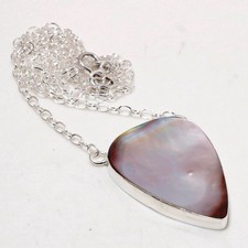 Colgante de cadena de piedras preciosas madreperla hecho a mano único regalo joyería 1,50" CP 462
