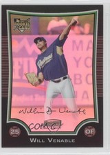 2009 Bowman Chrome Refractor Will Venable #218 1s8